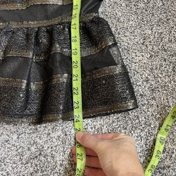 Cece Cynthia Steffe Black Gold Metallic Lined Jubilee Gems Peplum Top Sz 4 NWT - Picture 5 of 9